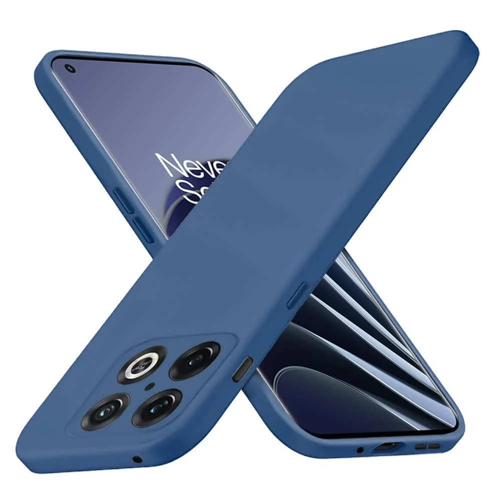 DL3 Mobilak Soft Silicone Protective Case for OnePlus 10 Pro with Microfiber Lining and Shockproof Design - Royal Blue