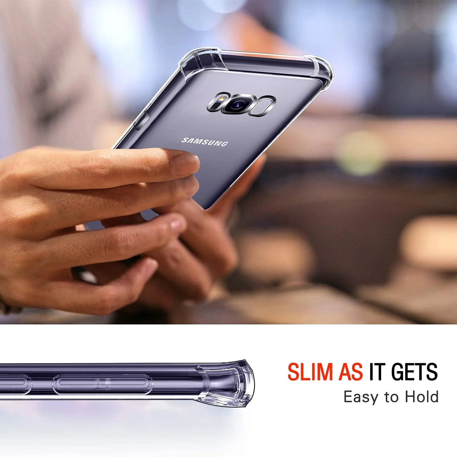 DL3 Mobilak Clear TPU Case for Samsung Galaxy S8 plus, Camera protection, Shock-absorbing protection, Non-slip grip - Clear