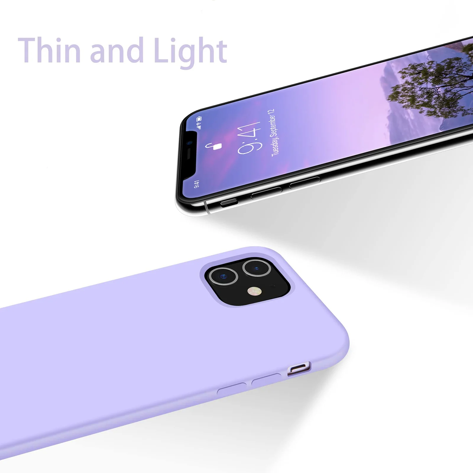 DL3 Mobilak Liquid Silicone Protective Case for iPhone 11 (6.1 Inch) with Camera Protection and Microfiber Lining - Light Purple