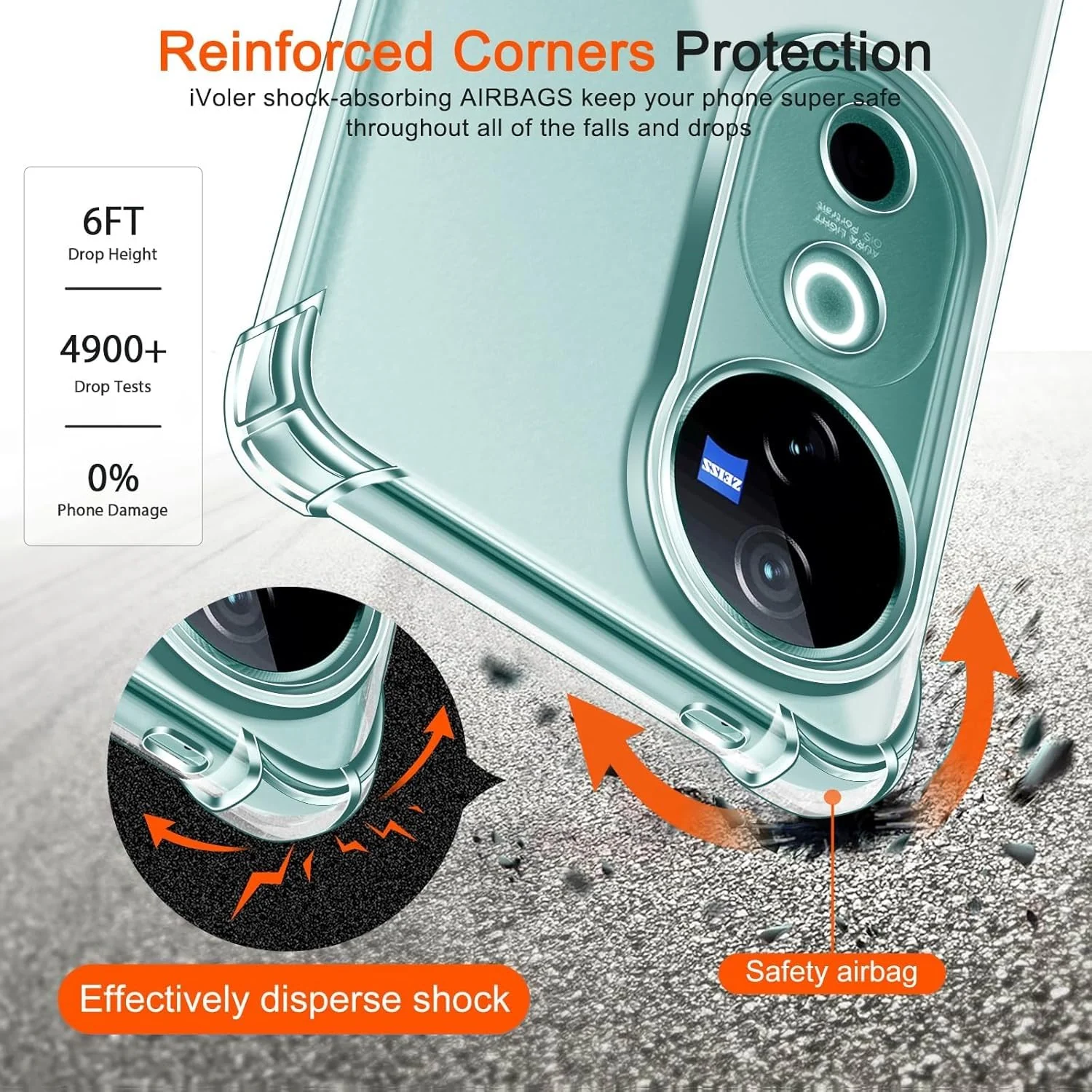 DL3 Mobilak Clear TPU Protective Case for vivo V40 5G with Camera Protection and Shockproof Design - Clear