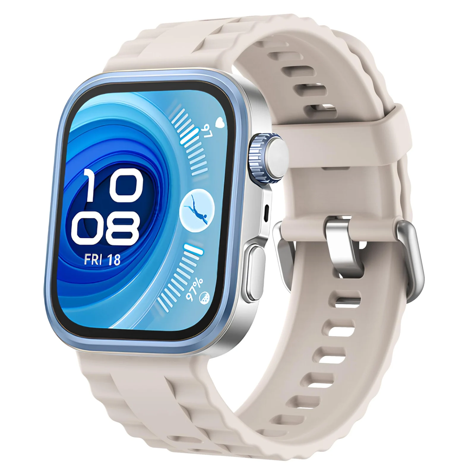 DL3 Mobilak Wavy Texture Sports Wristbands for Huawei Watch Fit 4/Fit 4 Pro/Fit 3 Strap, Breathable Silicone Wristband Strap Watch Strap Bracelet for Huawei Watch Fit 4 Pro/Fit4/3 - Starlight