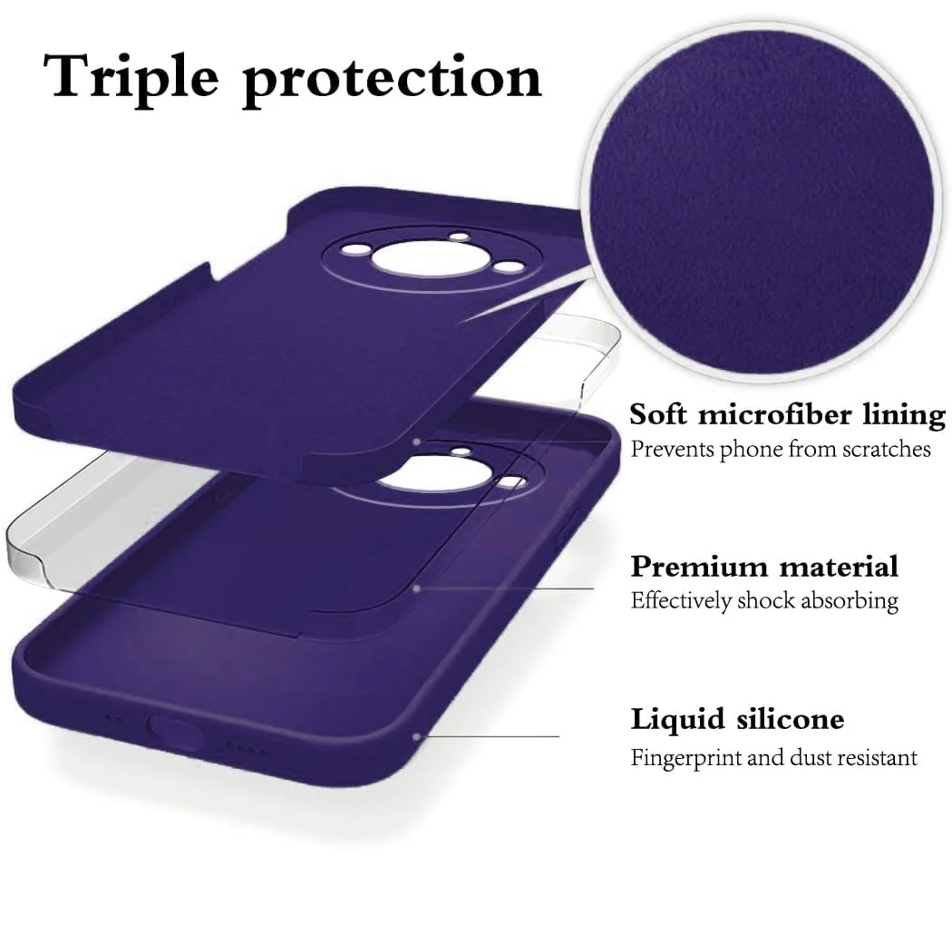 DL3 Mobilak Liquid Silicone Protective Case for realme 11 Pro / realme 11 Pro+ Plus 5G with Microfiber Lining and Shockproof Design - Purple