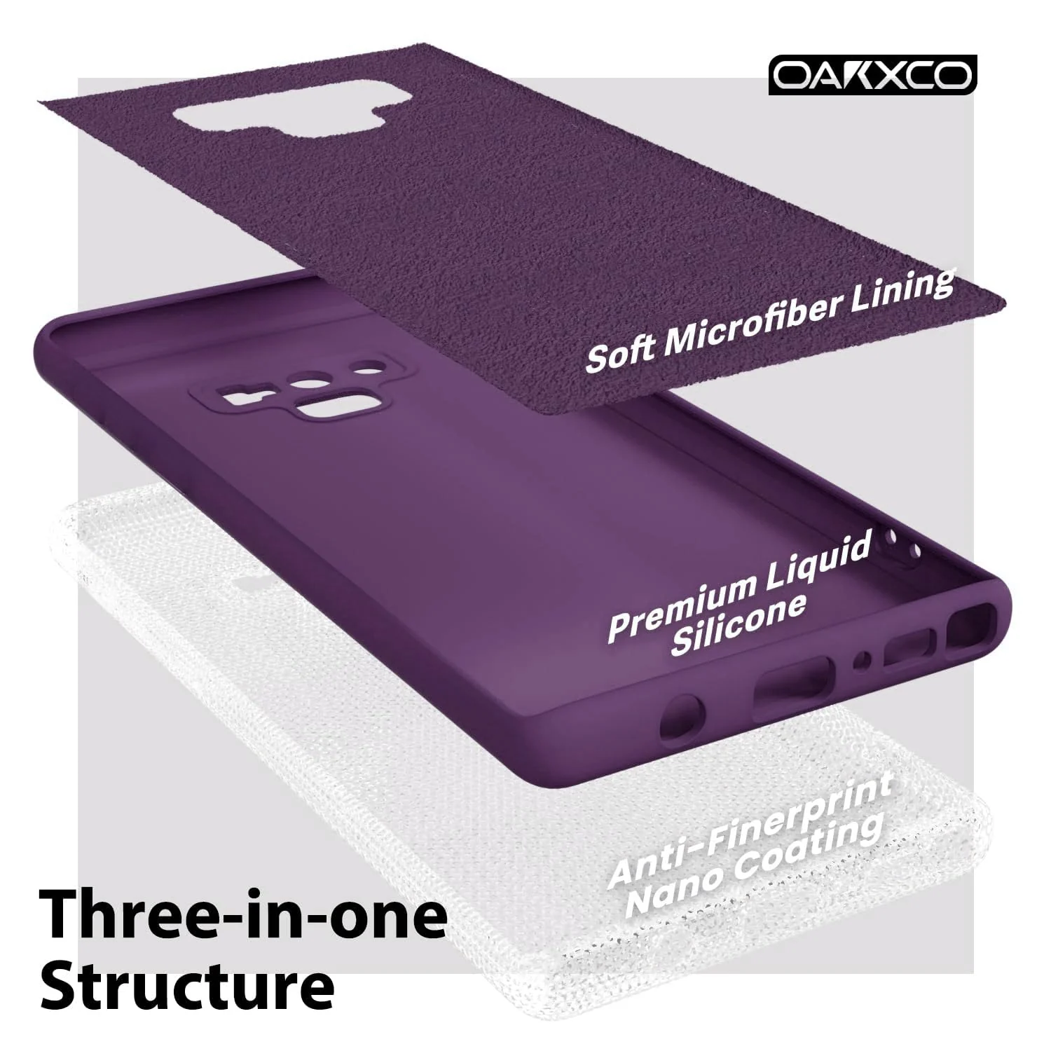 DL3 Mobilak Soft Silicone Protective Case for Samsung Galaxy Note 9 with Microfiber Lining and Shockproof Design - Violet