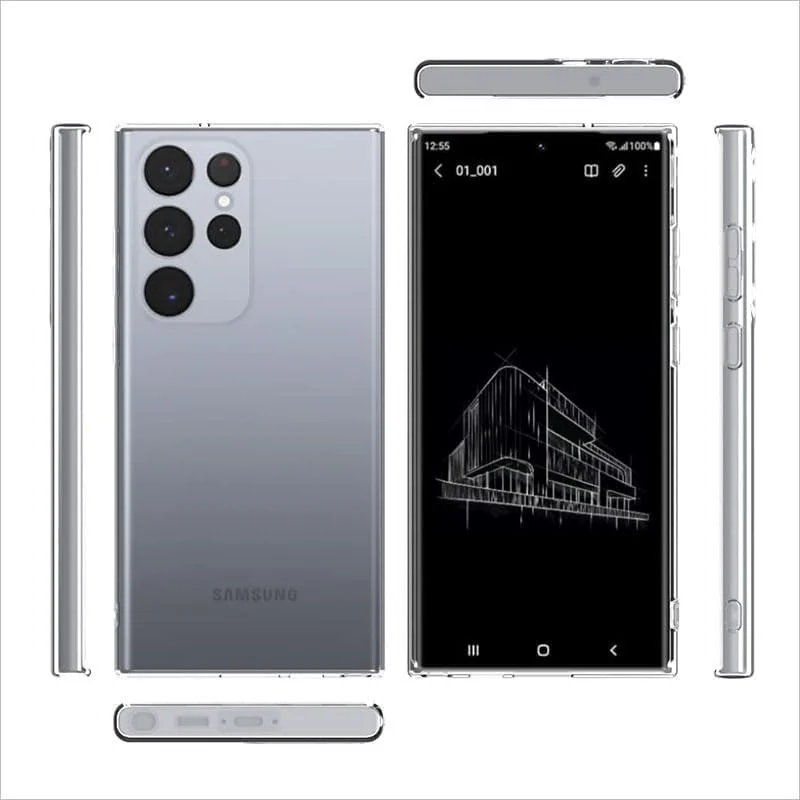 DL3 Mobilak Clear TPU Protective Case for Samsung Galaxy S23 Ultra with Camera Protection and Shockproof Design - Clear