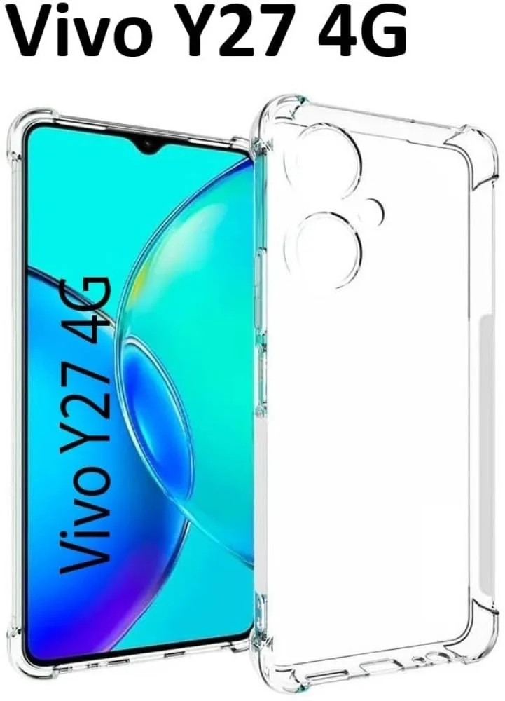 DL3 Mobilak Case Compatible with vivo Y27 4G/vivo Y35+ Plus, Cover Silicone Transparent TPU Gorilla Anti-shock Protector Camera Shockproof Corners - Clear