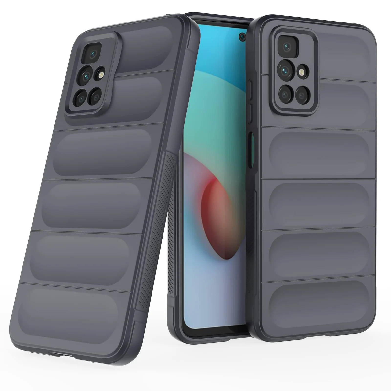 DL3 Mobilak Flexible Silicone and TPU Protective Case with Camera Protection for Xiaomi Redmi 10 4G / Redmi 10 2022 - Dark Gray