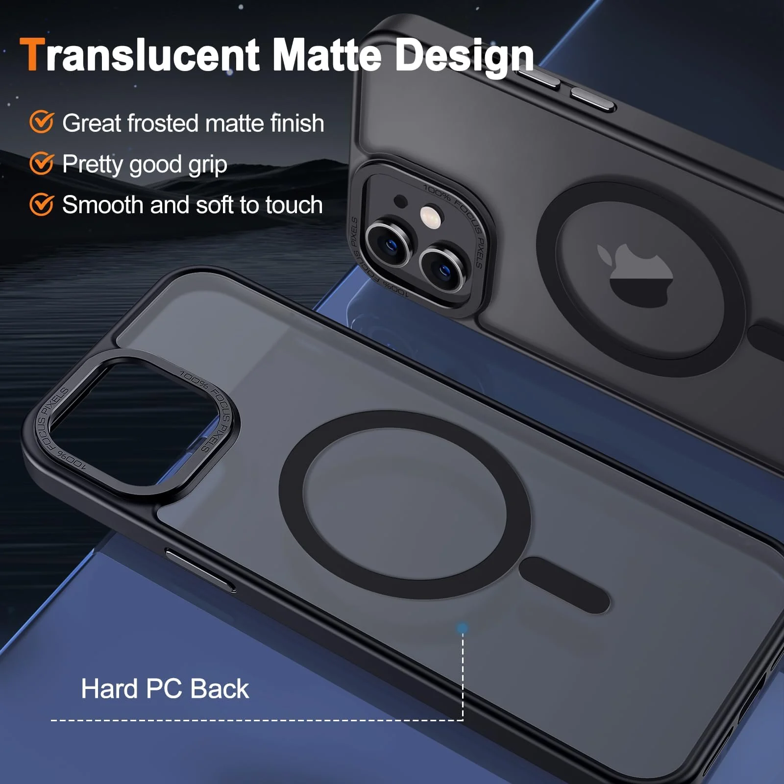 DL3 Mobilak Case for iPhone 11 (6.1 inch) Case Magnetic Translucent Matte Phone Cases [Compatible with MagSafe] Thin Slim Fit Shockproof Hard Protective Cover for Men Girls - Black