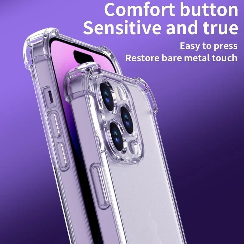 DL3 Mobilak Case Compatible with iphone15 pro, Cover Silicone TPU Gorilla Anti-shock Protector Camera Shockproof Corners - Clear