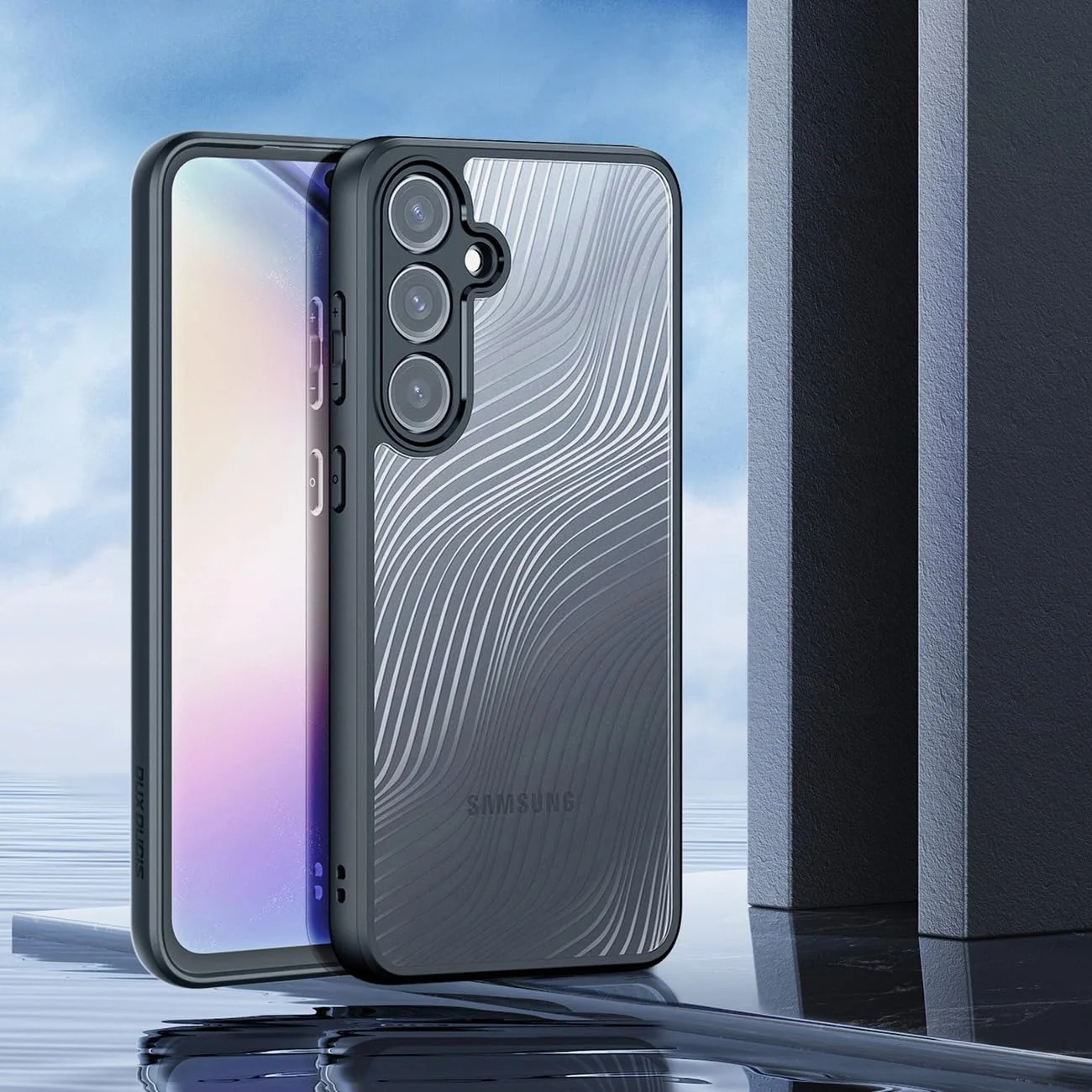 DL3 Mobilak Compatible with Samsung Galaxy A15 Case Waterproof, Full-Body Heavy Duty Shockproof Phone Case, Translucent Matte Cover, Built-in Camera Lens Protective - Black
