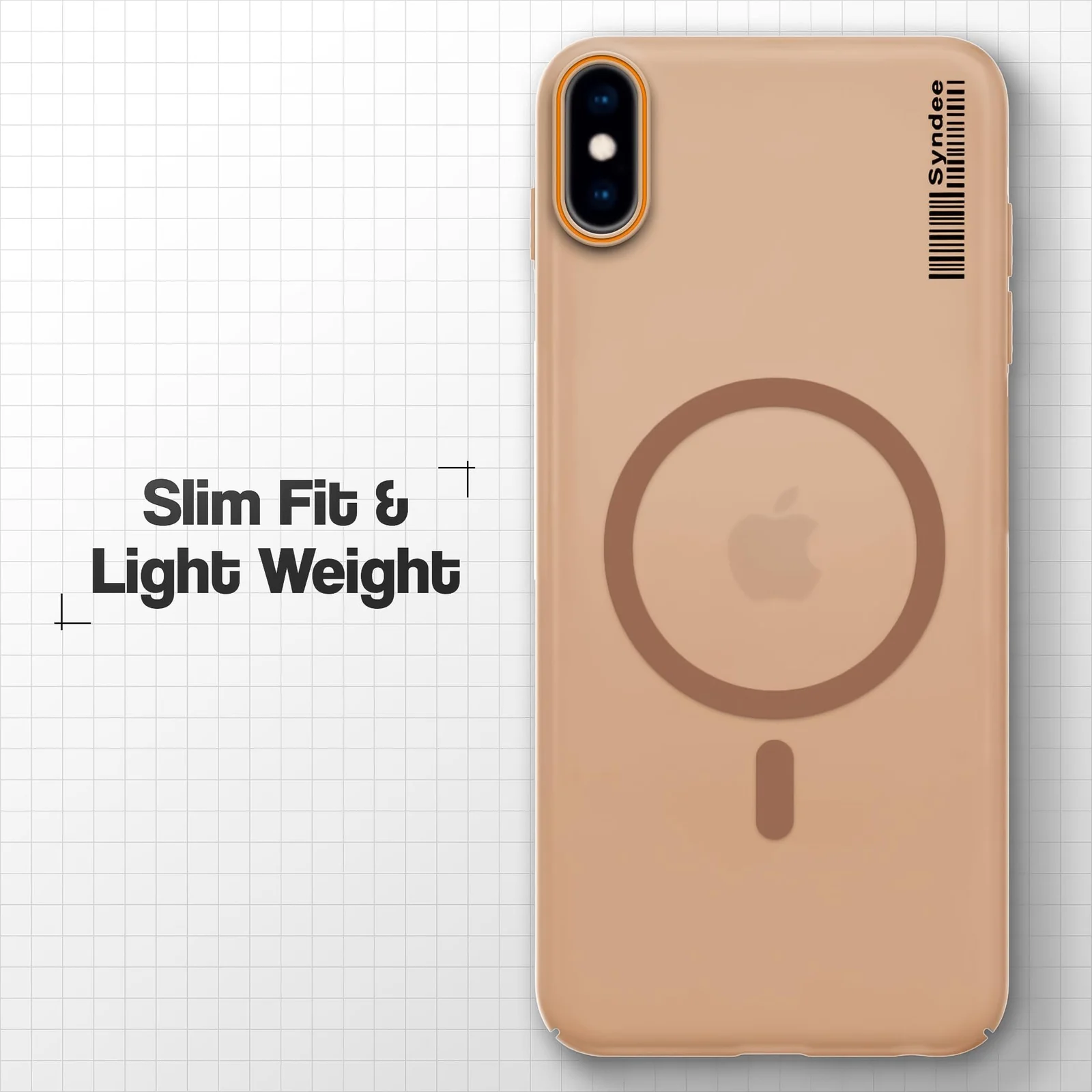 DL3 Mobilak Matte MagSafe-Compatible Magnetic Case for iPhone X / iPhone XS with Camera Protection and Ring Holder - Brown