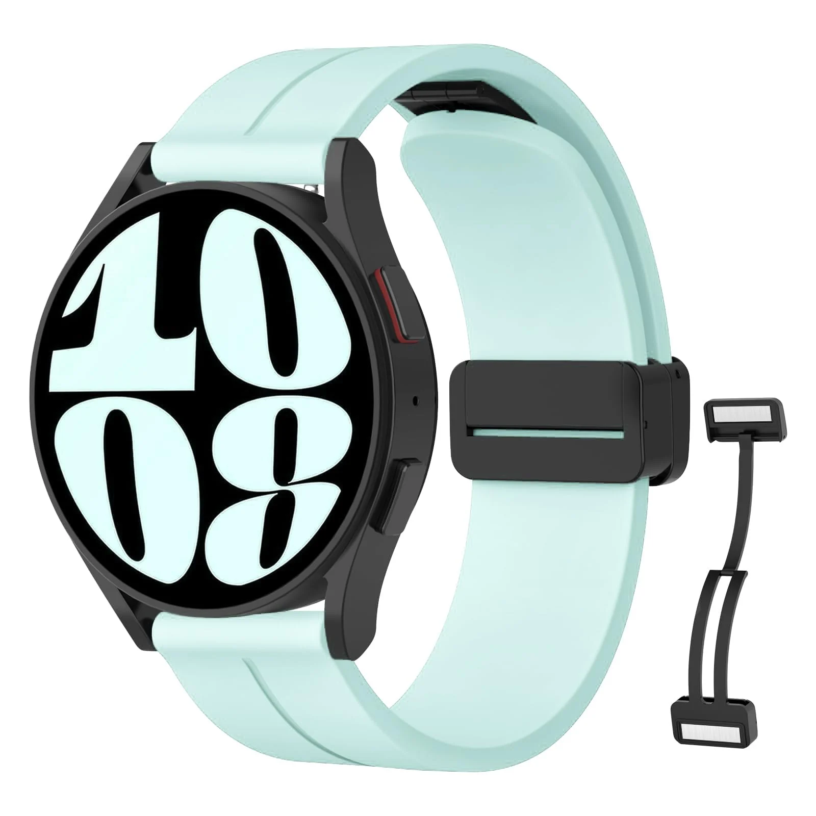DL3 Mobilak 22MM Silicone Band Magnetic Clasp Strap For Xiaomi Redmi Watch 5 Active/5 Lite/Compatible with Samsung Galaxy Watch 46mm/Watch 3 45mm/Gear S3/Huawei watch (GT6 GT5 GT4 GT3 GT2 - Turquoise