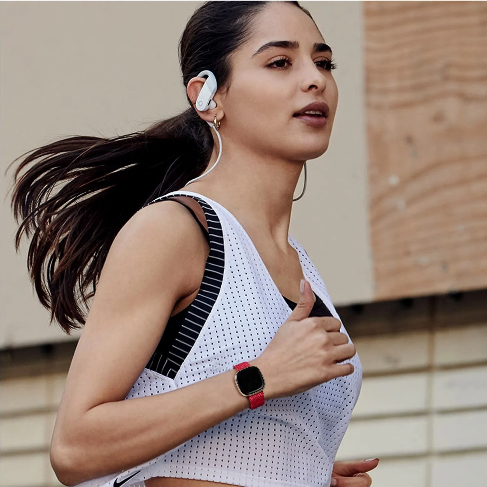 DL3 MOBILAK Soft Elastic Nylon Watch Strap for Xiaomi Redmi Watch 3 Lite and 3 Active - Red