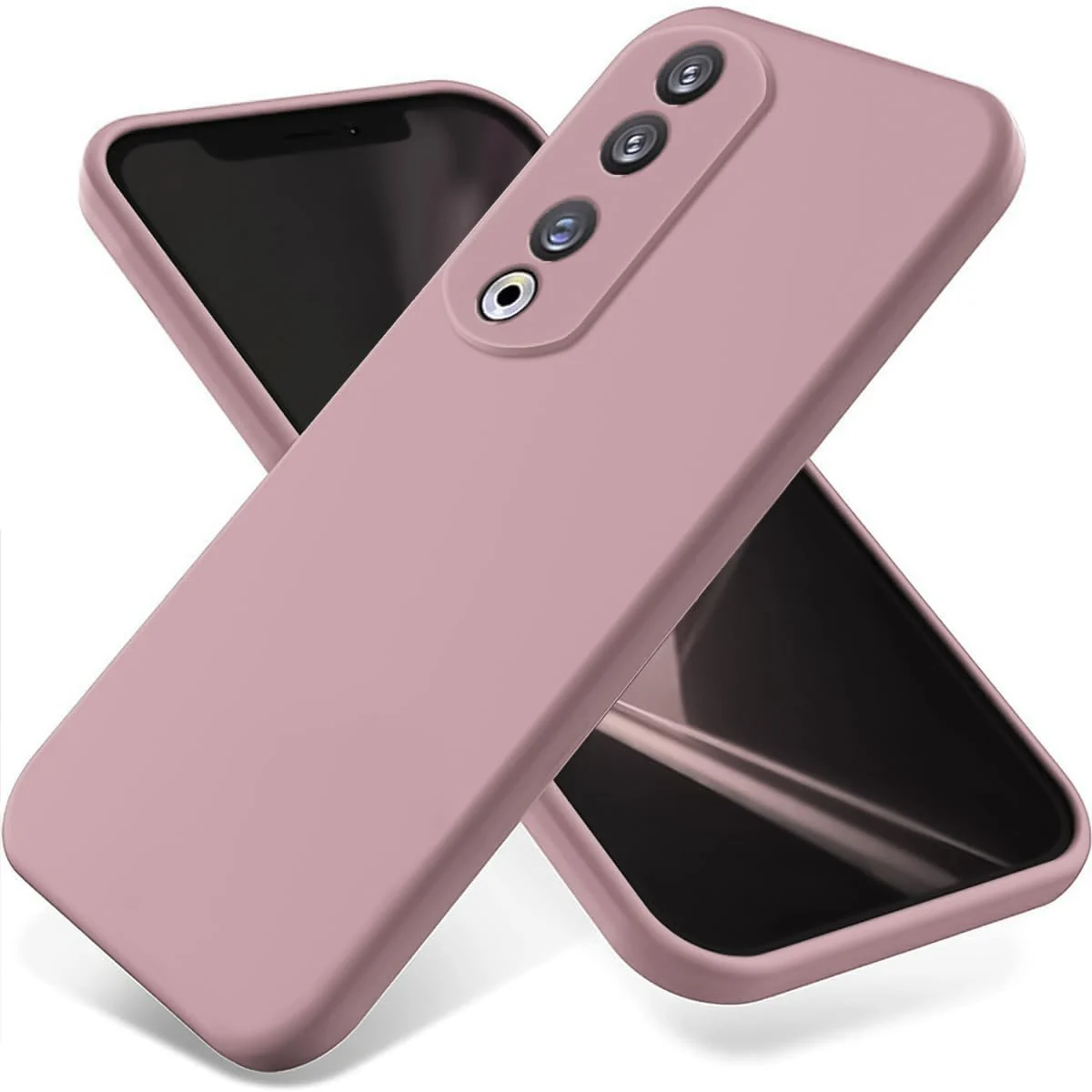 DL3 Mobilak Soft Silicone Protective Case for Honor 90 with Microfiber Lining and Shockproof Design - Cashmere
