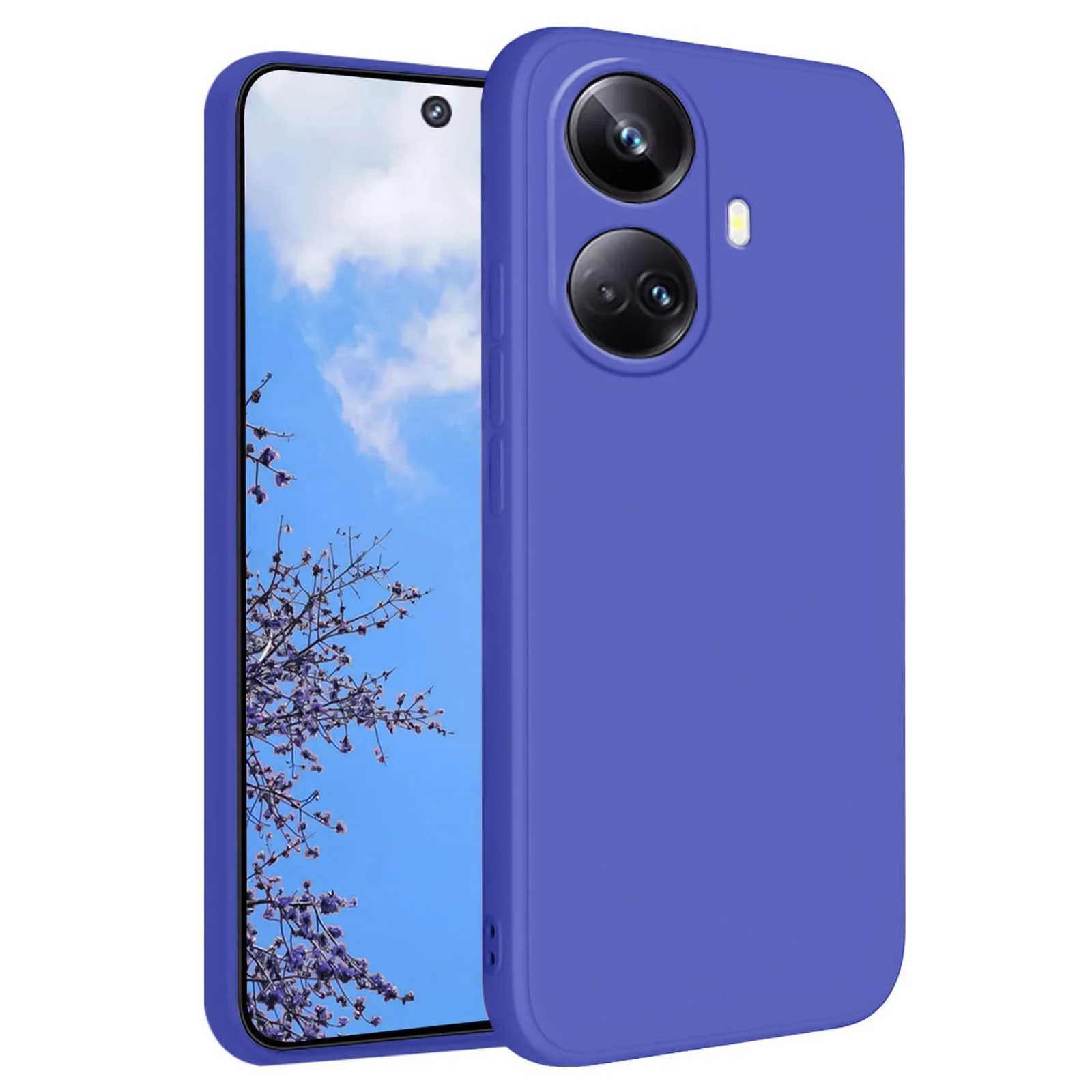 DL3 Mobilak Silicone Protective Case for realme 10 pro plus, Shock-absorbing protection, Scratch-resistant surface, Soft microfiber lining - Light Blue