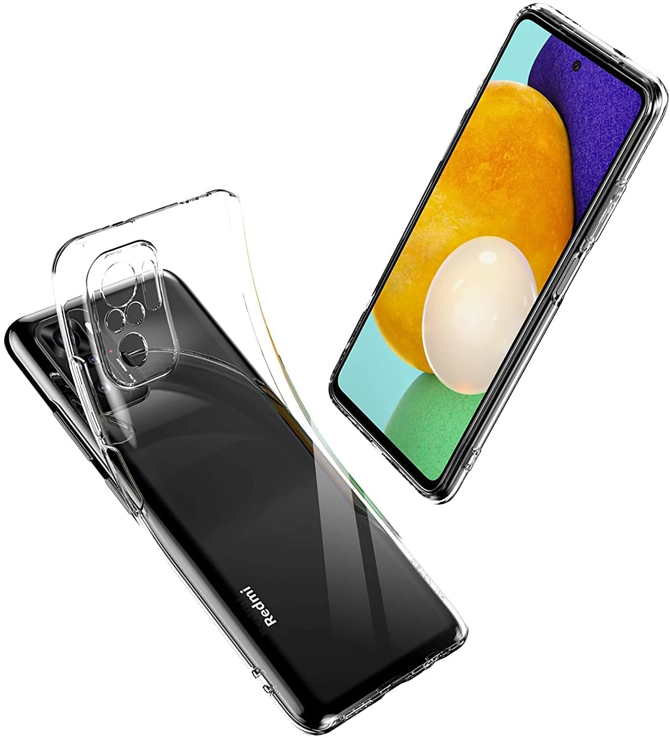 DL3 Mobilak Case Compatible with Xiaomi Redmi Note 10S / Note 10 4G Case Crystal Soft TPU Gel Case Flexible Silicone Anti-Scratch Camera Protection TPU Cover - Clear