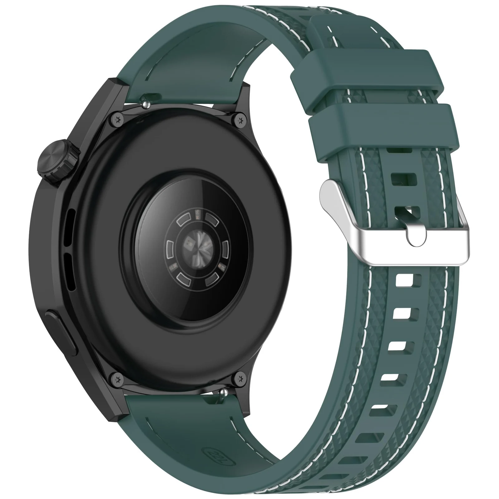 DL3 Mobilak 22mm Rubber Strap Compatible with Huawei Watch GT 6 46mm/GT 6 Pro/GT5 46mm/GT 5 Pro/GT4 46mm/GT 3 Pro, Soft Durable Bracelet Nylon Silicone Replacement Band for Huawei Watch 4 Pro/Watch 3 - Pine Green