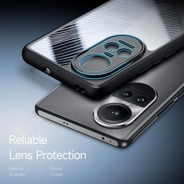 DL3 Mobilak Compatible with OPPO Reno 10 5G / Reno 10 Pro 5G Case Waterproof, Full-Body Heavy Duty Shockproof Phone Case, Translucent Matte Cover, Built-in Camera Lens Protective - Black