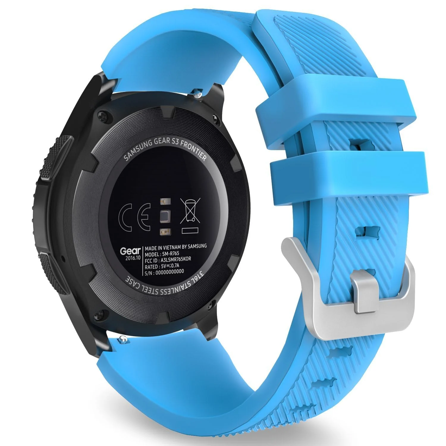 DL3 Mobilak Sport Silicone Band 20MM Strap For Samsung Gear Sport/Watch 6/5/4/5 Pro 45mm/S2 classic/active 2 40mm 44mm/Amazfit GTS/2/2e/GTS3/3 Pro/2 Mini/3 Mini/Bip 3/Bip 3 Pro - Sky Blue