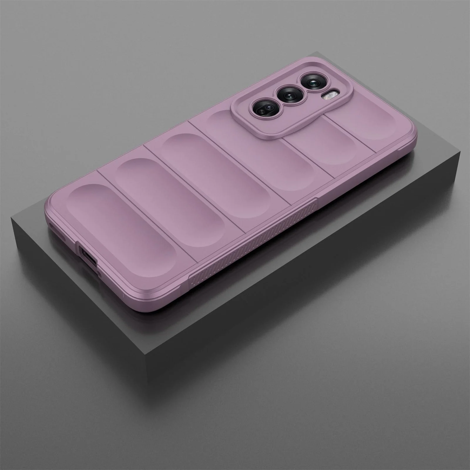 DL3 Mobilak Soft Silicone Protective Case for OPPO Reno 12 5G with Camera Protection and Shockproof Design - Purple