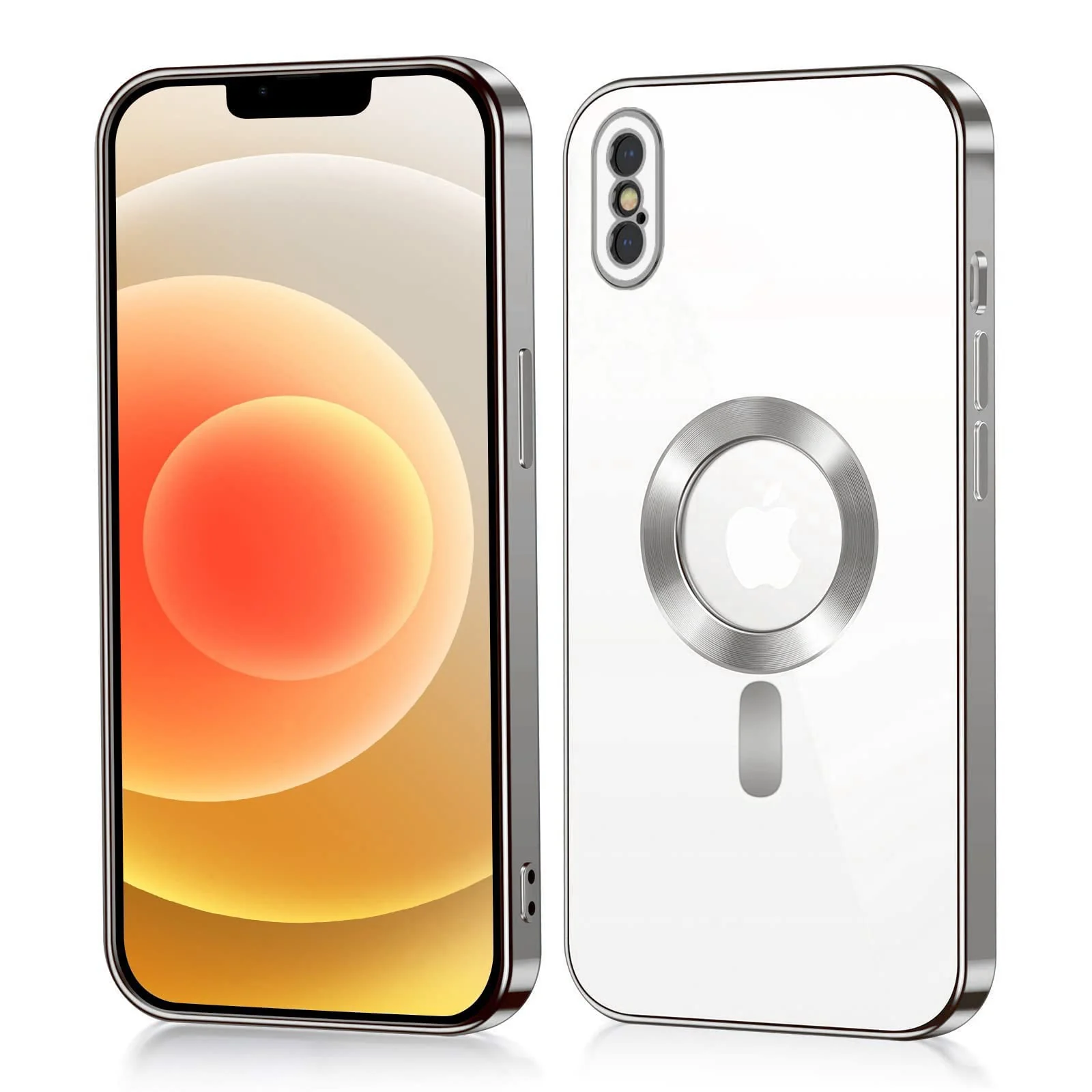 DL3 Mobilak Clear MagSafe-Compatible TPU Case and Camera Lens Protector for iPhone XS Max - Silver