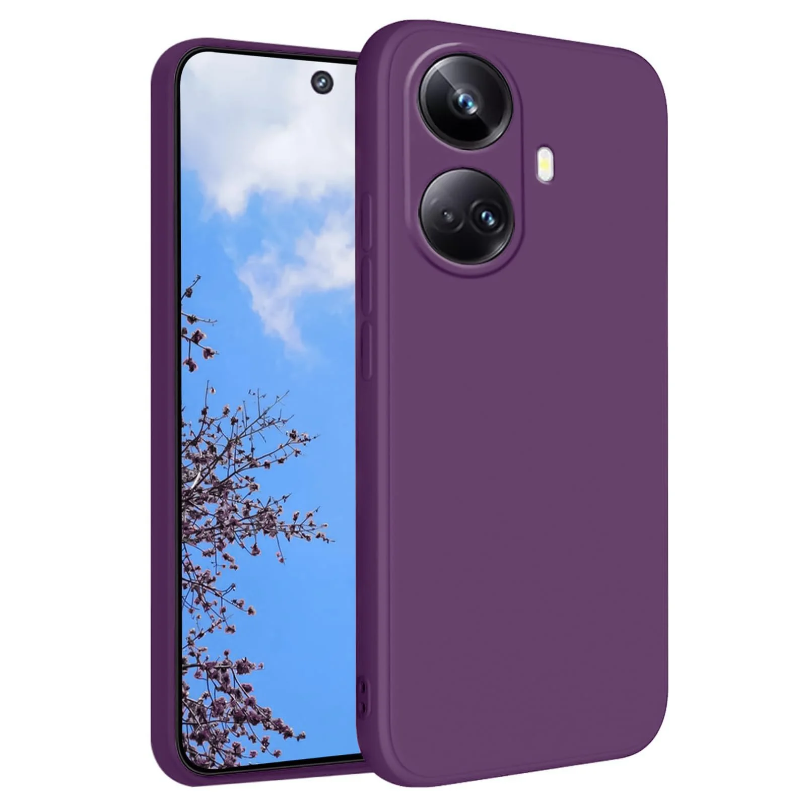 DL3 Mobilak realme 10 pro plus Case, Soft Flexible Silicone Gel Rubber Bumper Cover, Full Body Shockproof Protective Phone Case - Violet