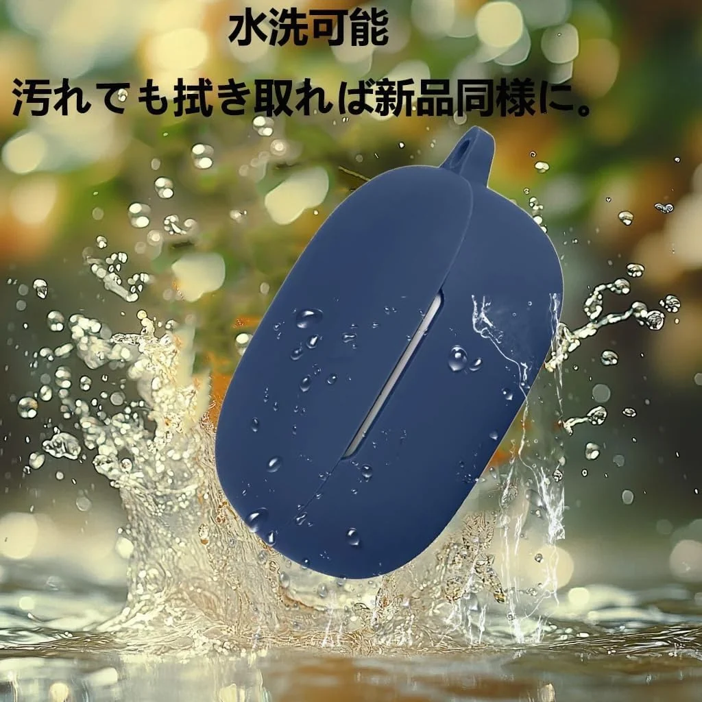 DL3 Mobilak Silicone Case Compatible with Anker Soundcore Liberty 5 (Not Libert 4), Soft Silicone Protective Case Cover, Shockproof Sleeve with Carabiner - Blue