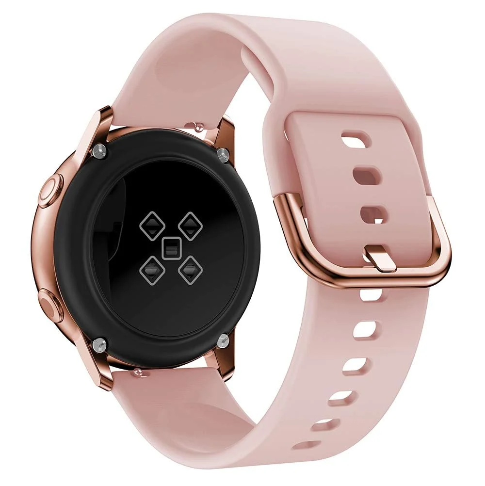 DL3 MOBILAK Strap Silicone Buckle 20MM Compatible with Samsung Galaxy Watch 7/6/5/4 40mm 44mm/5 Pro 45mm/S2 classic/active 2 40mm 44mm/Amazfi GTS 2/2e/3/3 Pro/4/2 Mini/3 Mini/4 Mini/Bip 3/Bip - Pink
