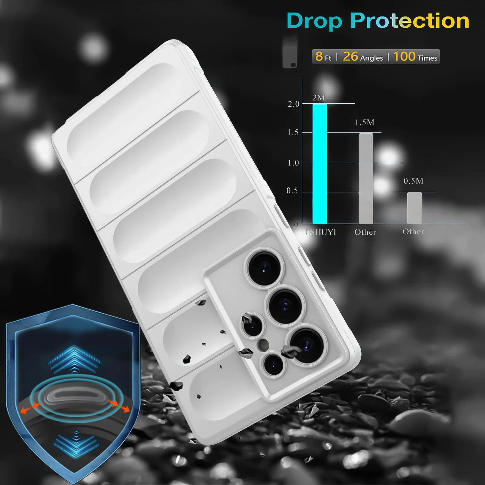 DL3 Mobilak Flexible Silicone and TPU Protective Case with Camera Protection for Samsung Galaxy S25 Ultra - White