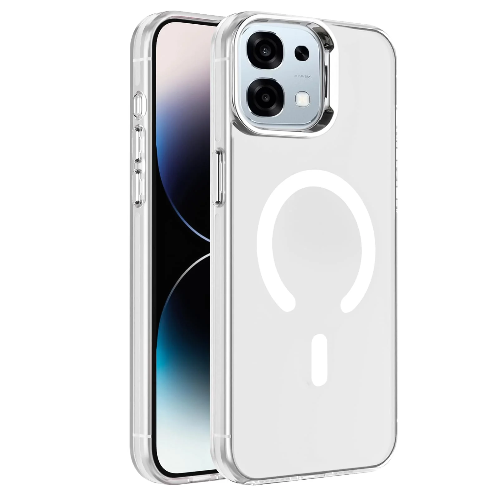 DL3 Mobilak Case for OPPO A6 Pro 5G /4G Crystal Clear [Not Compatible with MagSafe] Soft TPU Gel Case Flexible Silicone Anti-Scratch Transparent TPU Cover - White