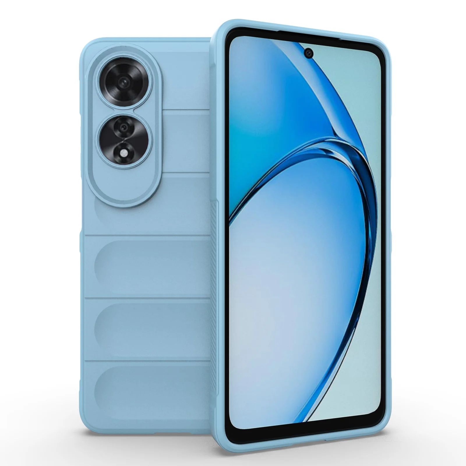 DL3 Mobilak Soft Silicone Protective Case for OPPO A60 4G with Camera Protection and Shockproof Design - Baby Blue