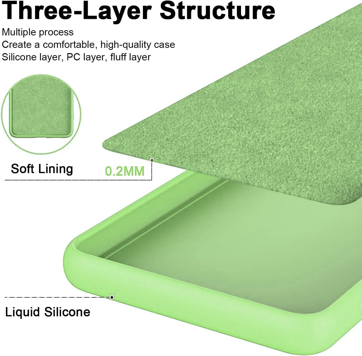 DL3 Mobilak Liquid Silicone Protective Case for vivo V27e / vivo S16e with Microfiber Lining and Shockproof Design - Mint Green