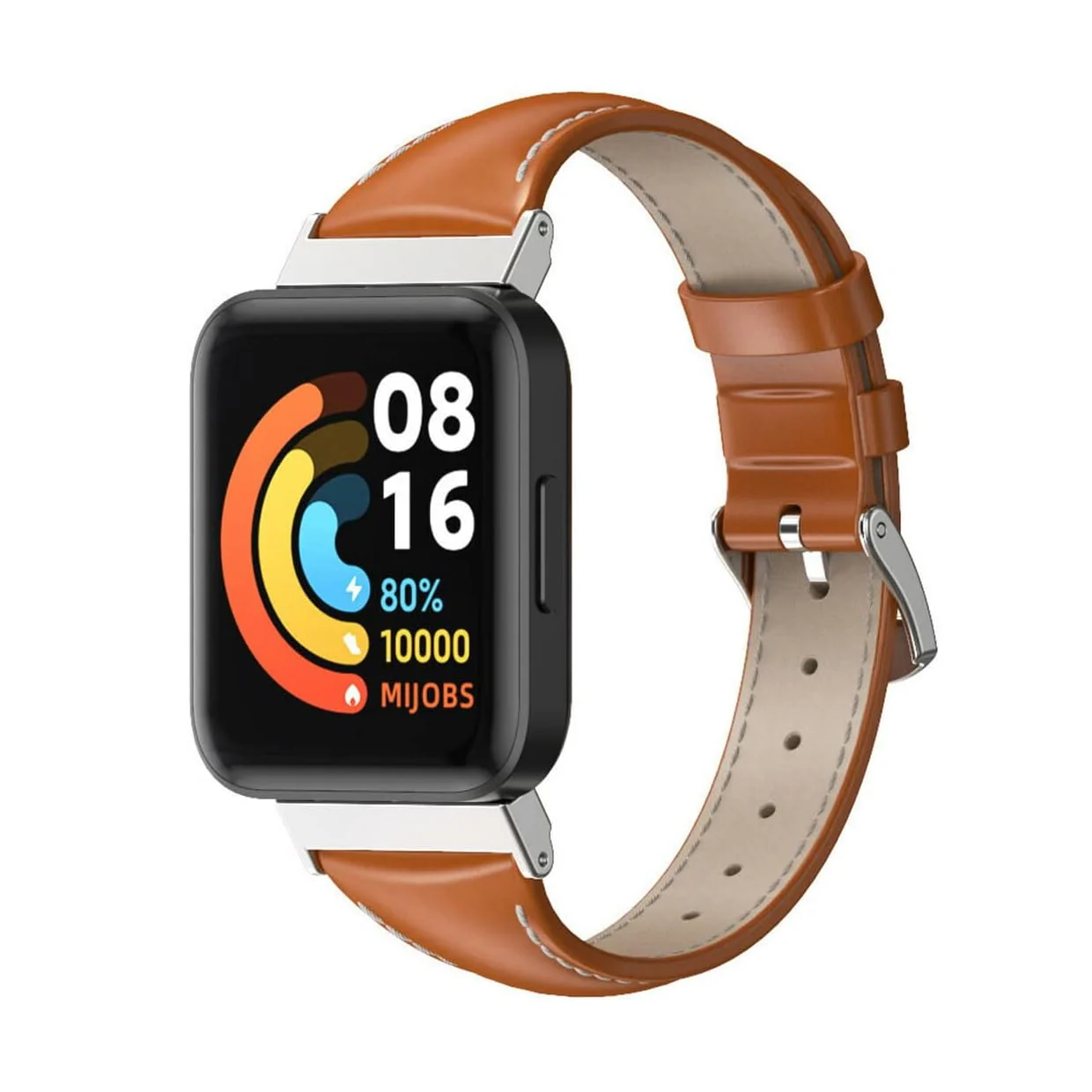 DL3 Mobilak Vintage Leather Strap For Xiaomi Redmi Watch 2 Lite/Poco Watch/Redmi Watch 2 / Horloge 2, Metal Buckle Breathable Replacement Strap, Men Women Replacement Soft Watch Straps - Brown
