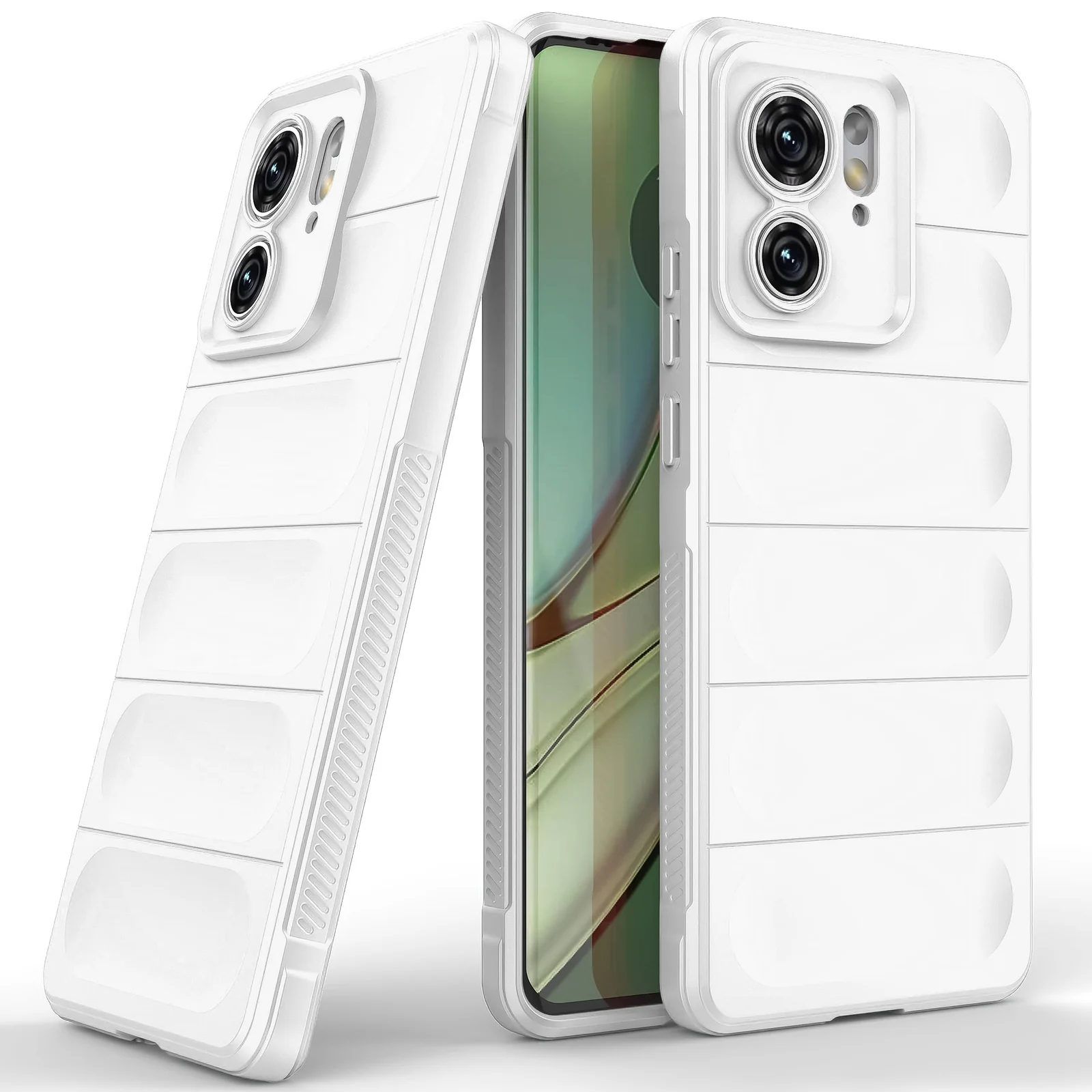 DL3 Mobilak Soft Silicone Protective Case for Motorola Edge 40 5G with Camera Protection and Shockproof Design - White