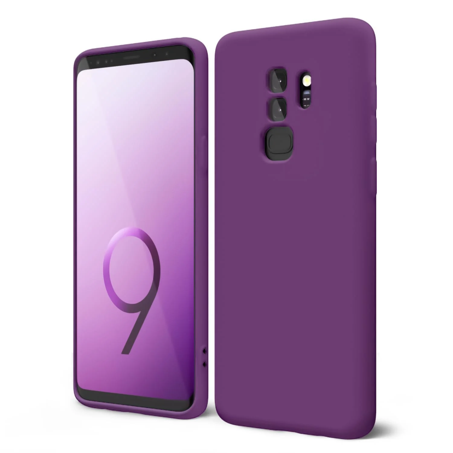 DL3 Mobilak Liquid Silicone Protective Case with Soft Microfiber Lining with Full Camera Protection for Samsung Galaxy S9 Plus - Violet