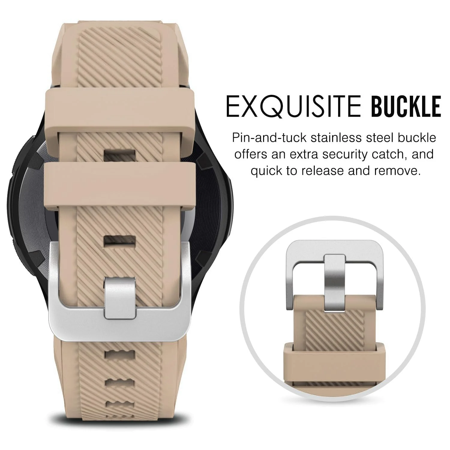 DL3 Mobilak Sport Silicone Band 20MM Strap For Samsung Gear Sport/Watch 6/5/4/5 Pro 45mm/S2 classic/active 2 40mm 44mm/Amazfit GTS/2/2e/GTS3/3 Pro/2 Mini/3 Mini/Bip 3/Bip 3 Pro - Khaki
