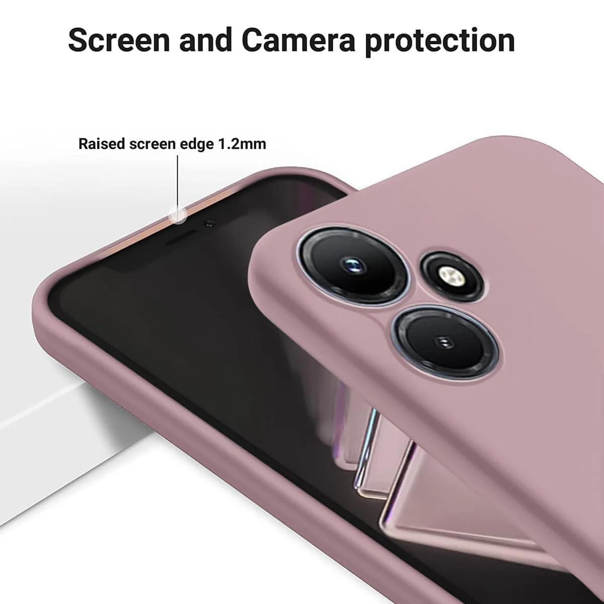 DL3 Mobilak Liquid Silicone Protective Case with Soft Microfiber Lining with Full Camera Protection for Infinix Hot 30i - Cashmere