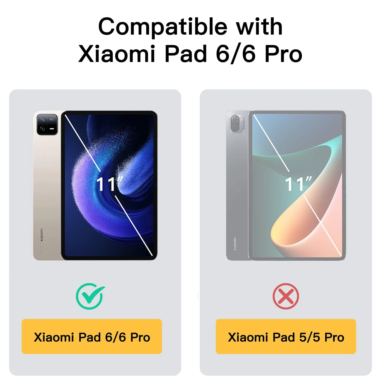 DL3 Mobilak Xiaomi Pad 6/Pad 6 Pro Case with Pen Holder 11.0 inch 2023, Soft TPU Back Trifold Stand Protective Smart Cover Flip for Xiaomi Pad 6/Pad 6 Pro, Auto Wake&Sleep - Black