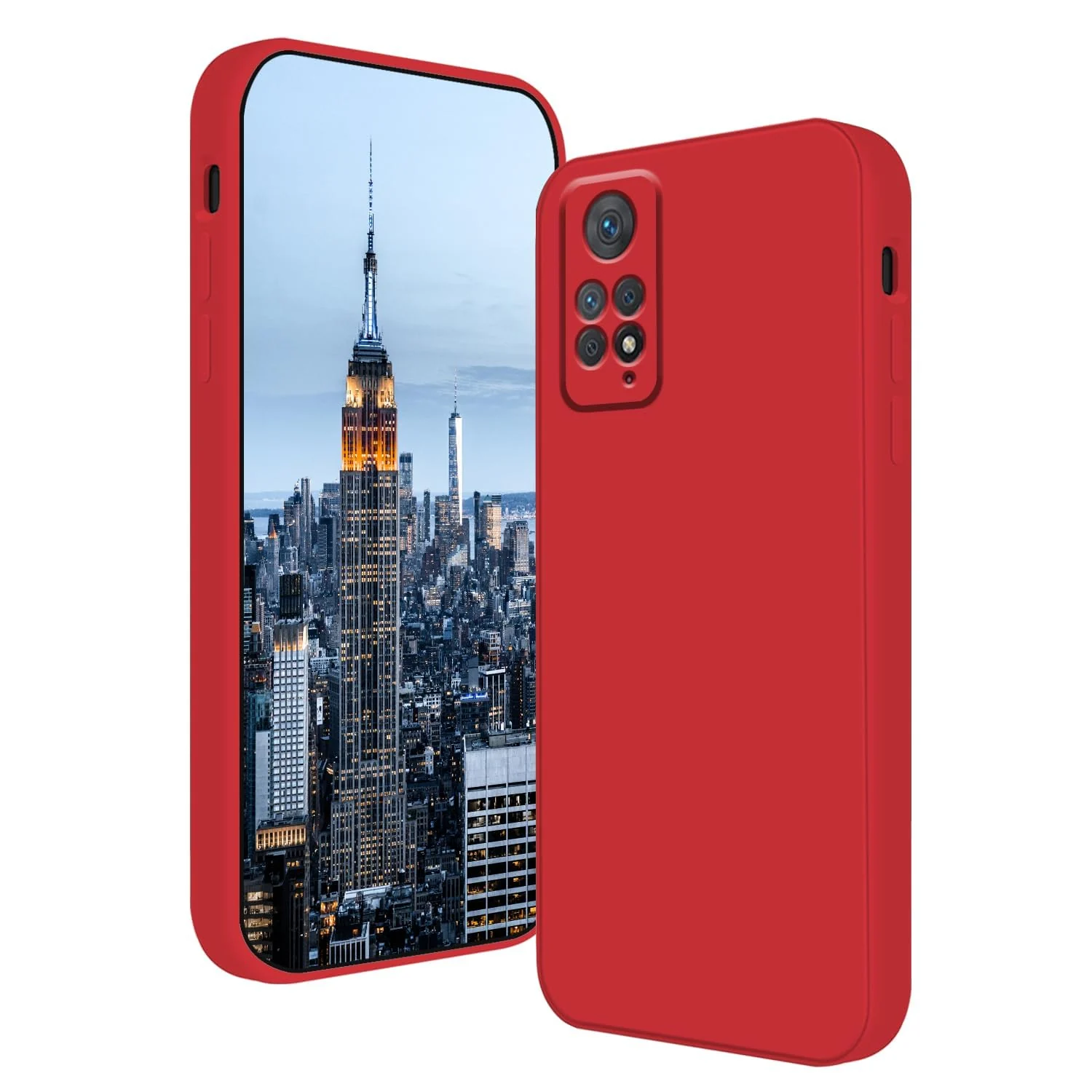DL3 Mobilak Liquid Silicone Protective Case for Xiaomi Redmi Note 12 Pro 4G / Redmi Note 11 Pro 4G&5G with Microfiber Lining and Shockproof Design - Red