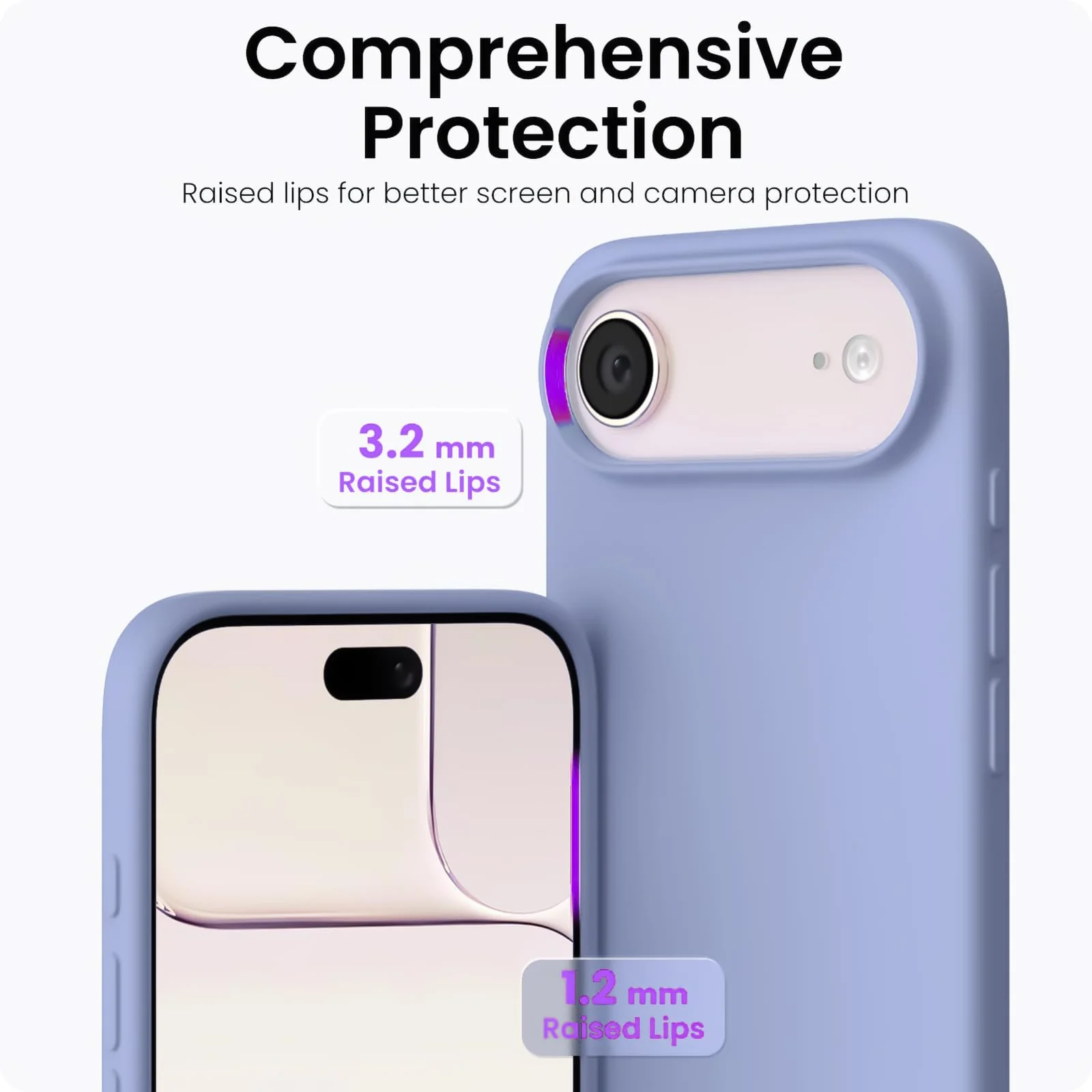 DL3 Mobilak Liquid Silicone Case for iPhone 17 Air 6.5-Inch, Supports wireless charging, Shock-absorbing protection, Scratch-resistant surface - Lavender