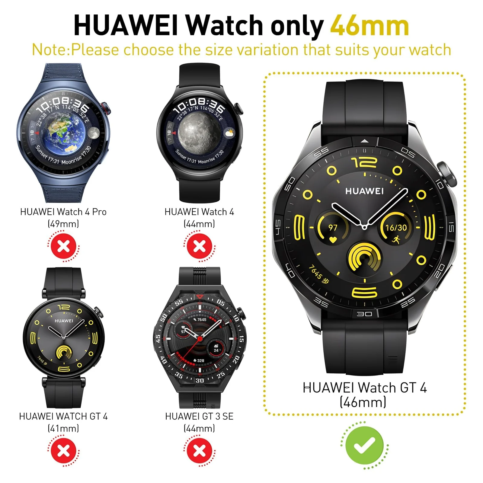 DL3 MOBILAK Full-Coverage Watch Case with Tempered Glass for Huawei Watch GT 4 46 mm, White