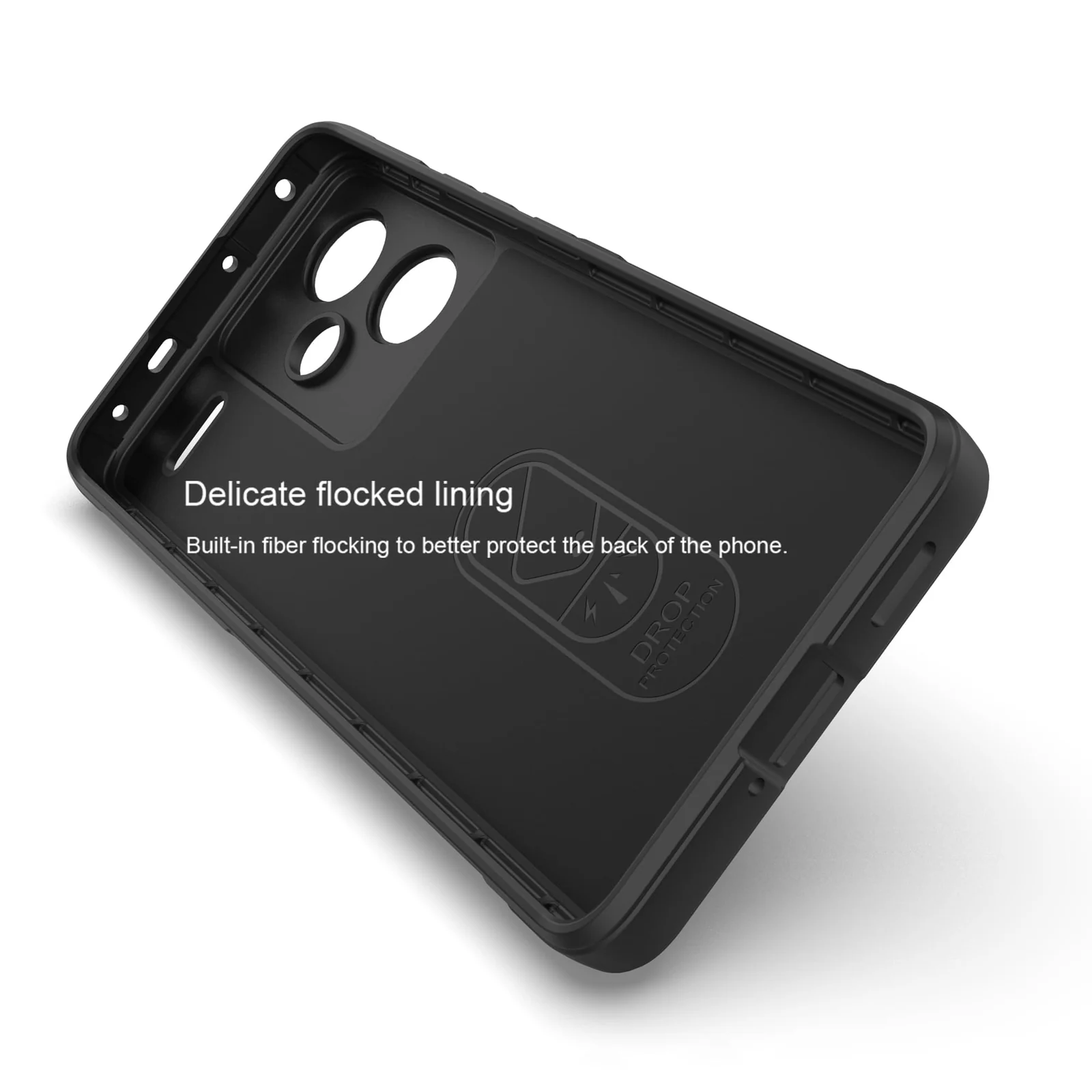 DL3 Mobilak Soft Silicone Protective Case for Xiaomi Redmi Note 13 Pro+ Plus 5G with Camera Protection and Shockproof Design - Black