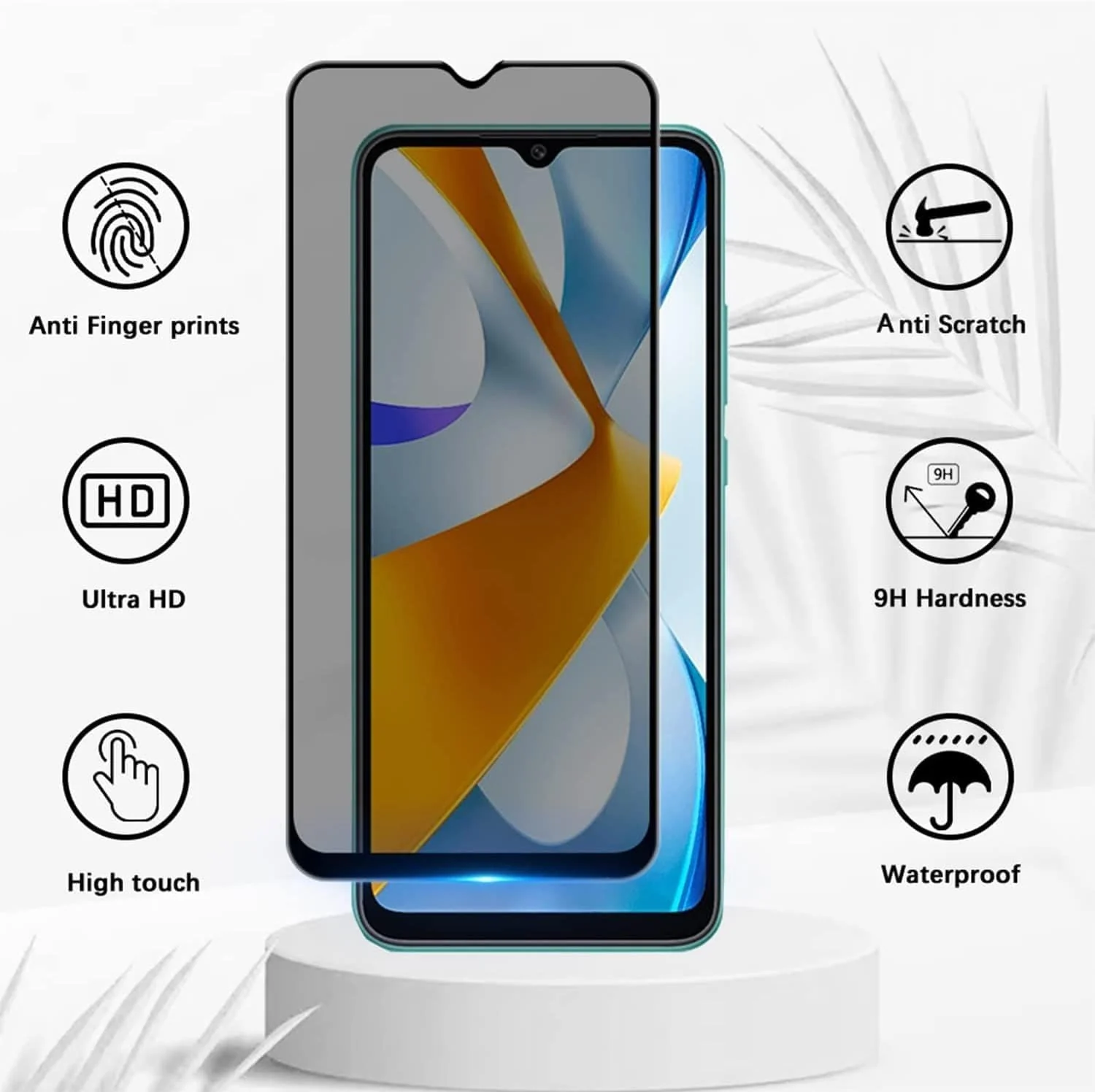 DL3 Mobilak Privacy Full Glass Screen Protector For Samsung Galaxy A05s / A05 - Black