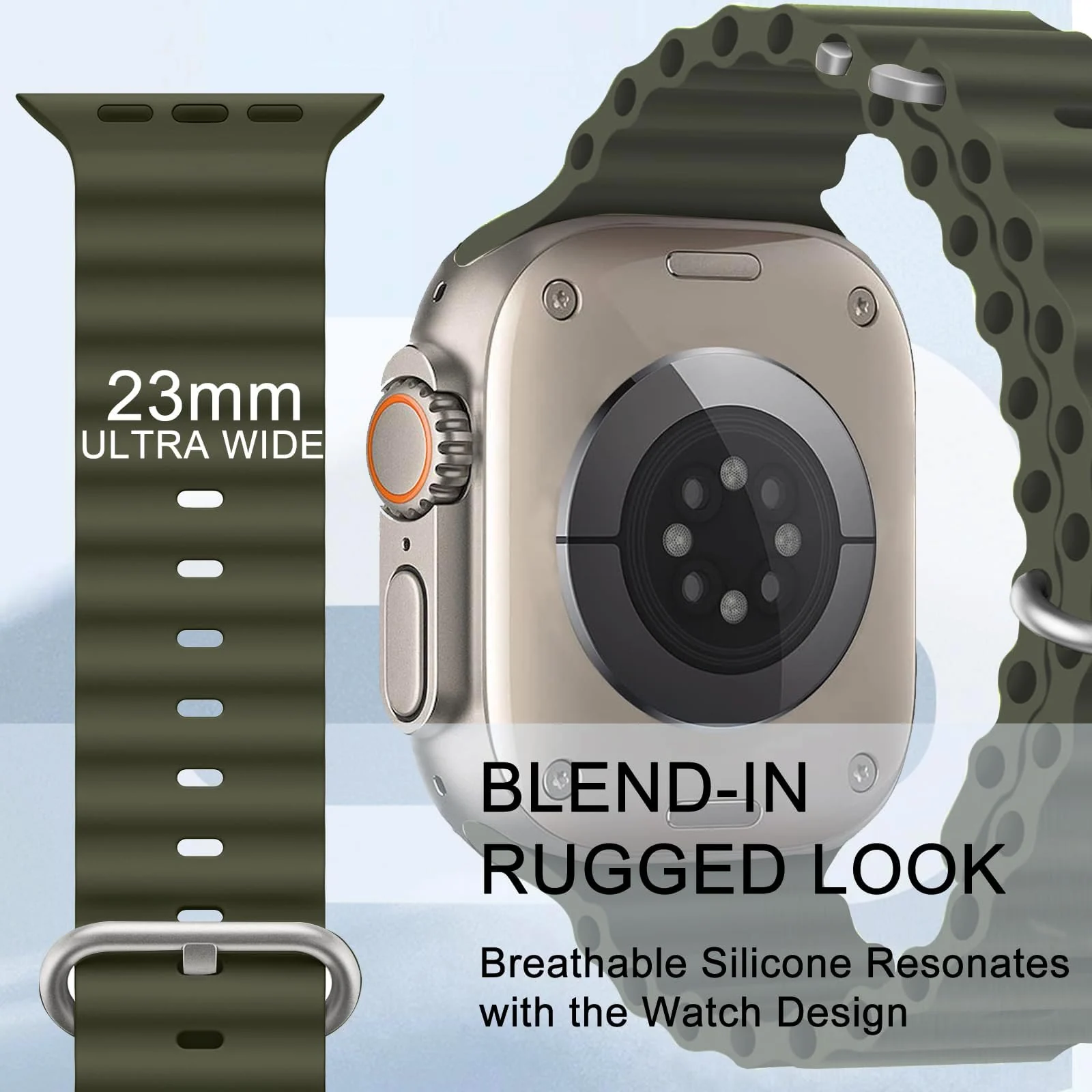 DL3 Mobilak Ocean Band For Apple Watch Band 49mm 45mm 44mm 42mm 41mm 40mm 38mm Men Women, Strap for Apple Watch Ultra2/Ultra iWatch Series SE 9 8 7 SE 6 5 4 3 2 1 (Forest, 42MM/44MM/45MM/49MM) - Forest Green