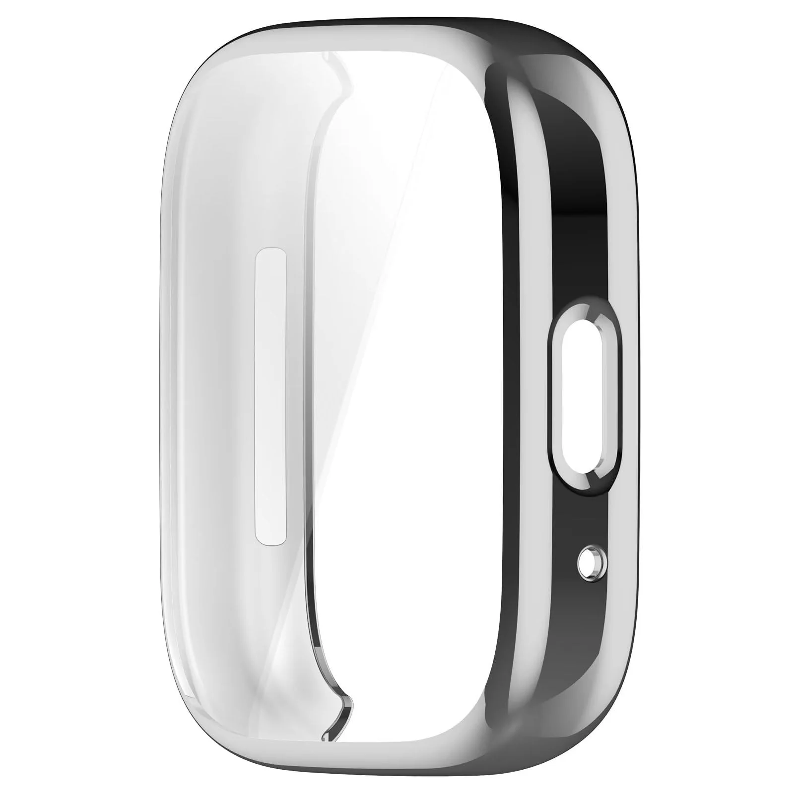 DL3 Mobilak Case for Xiaomi Redmi Watch 3 Lite/Redmi Watch 3 Active All-Around with Built-in Screen Protector Watch Soft TPU Shockproof Cover Slim Guard Thin Bumper Shell Protector - Silver