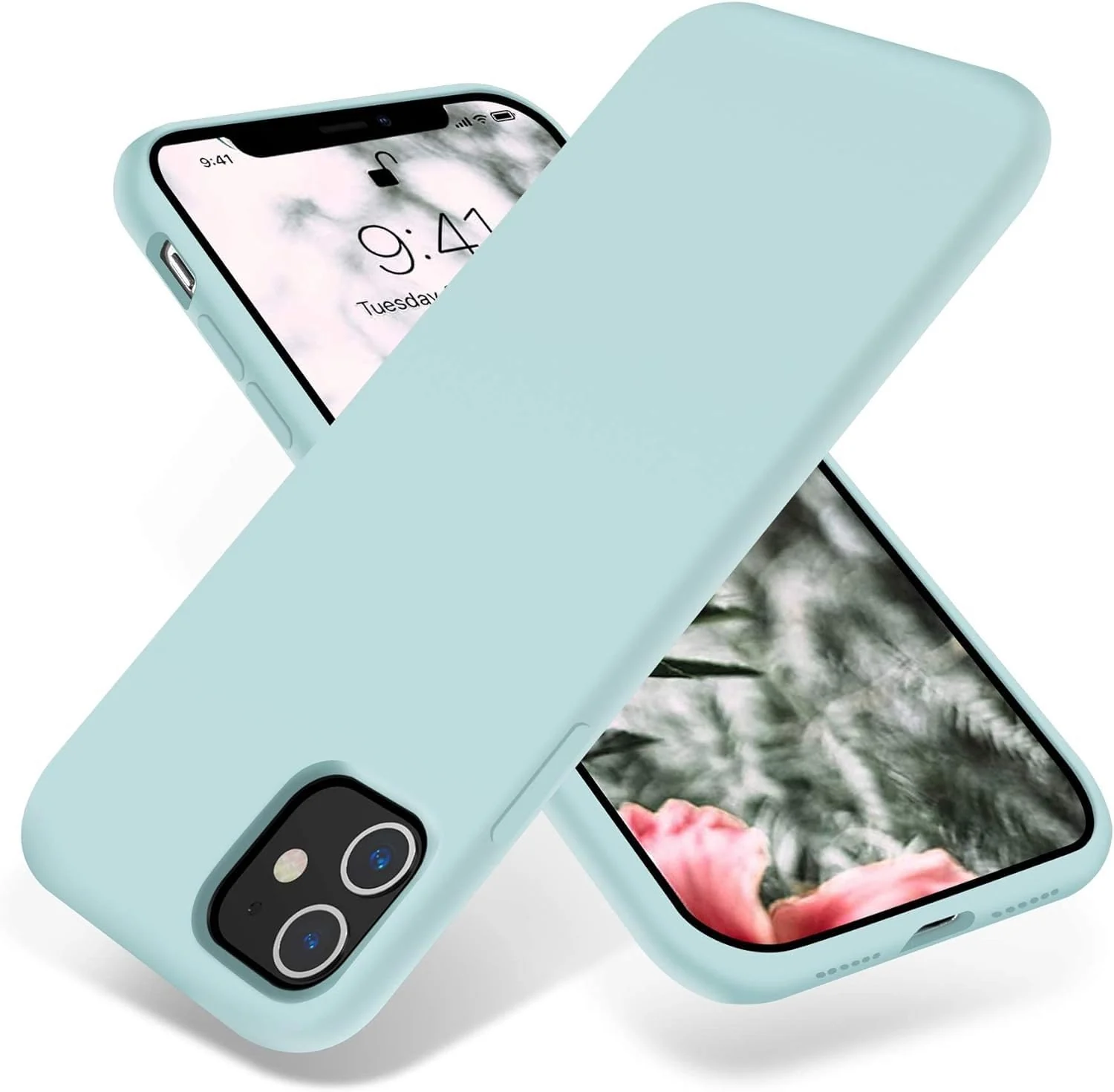 DL3 Mobilak Liquid Silicone Case for iPhone 11 (6.1 Inch), Shock-absorbing protection, Scratch-resistant surface, Soft microfiber lining - A Mint Green
