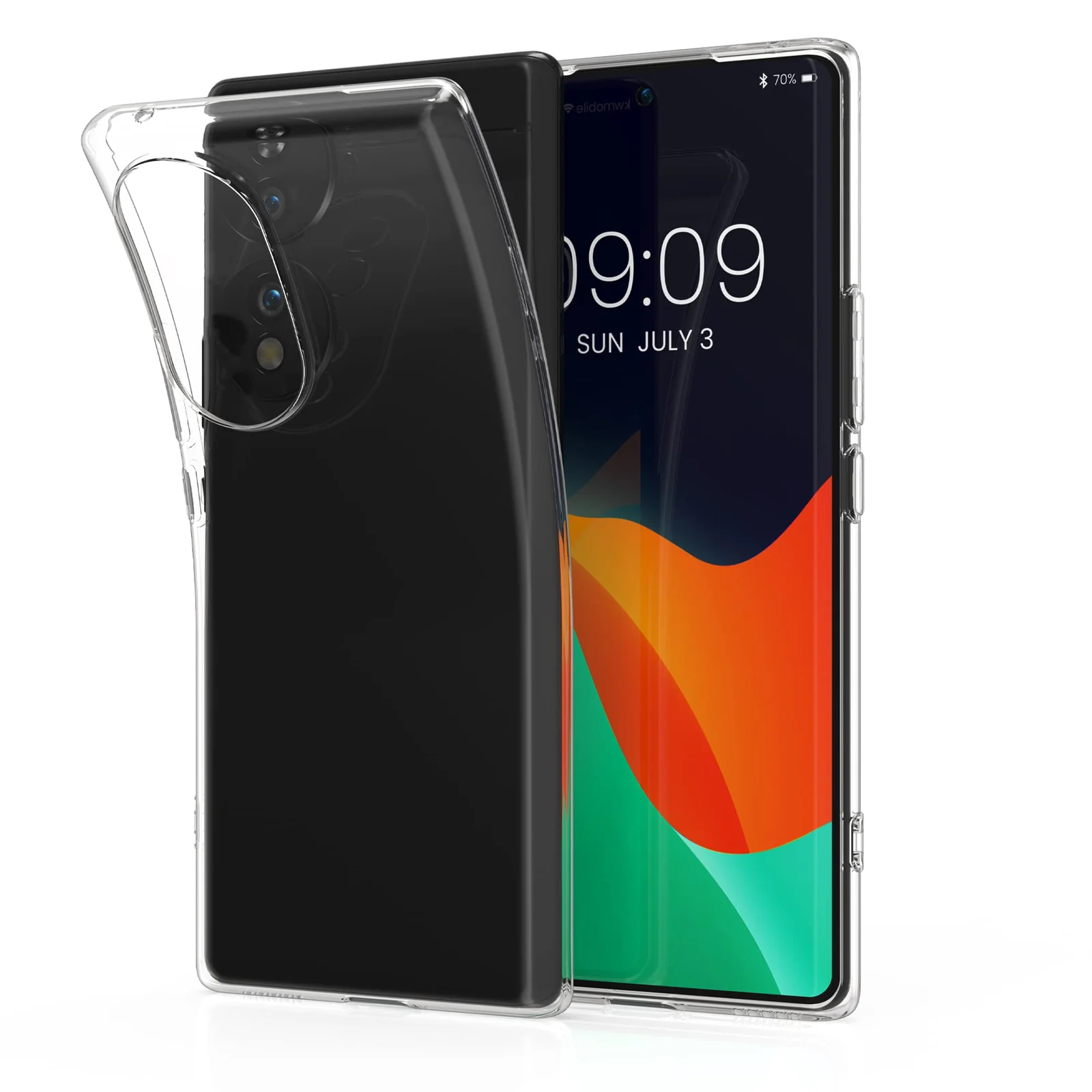 DL3 Mobilak Case Compatible with Honor 70 Case Crystal Soft TPU Gel Case Flexible Silicone Anti-Scratch Camera Protection TPU Cover - Clear