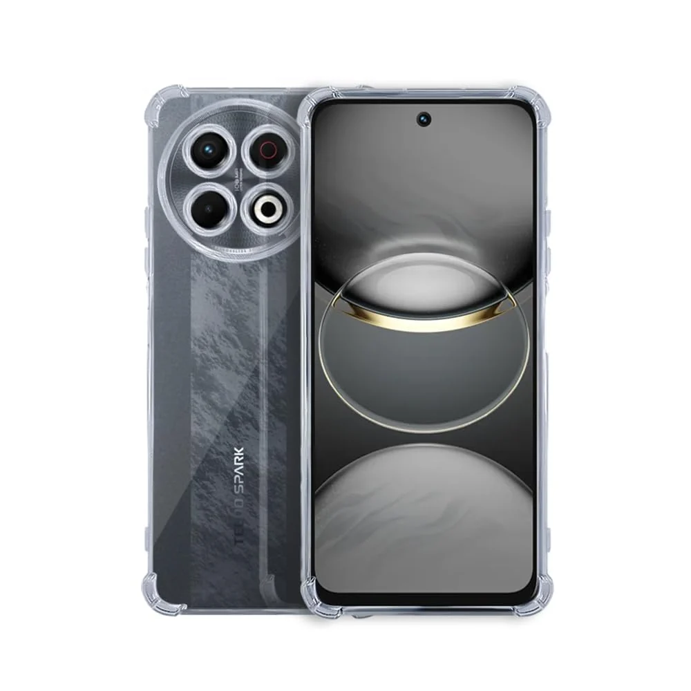 DL3 Mobilak Case Compatible with Tecno Spark 30 Pro 4G, Cover Silicone TPU Gorilla Anti-shock Protector Camera Shockproof Corners - Clear
