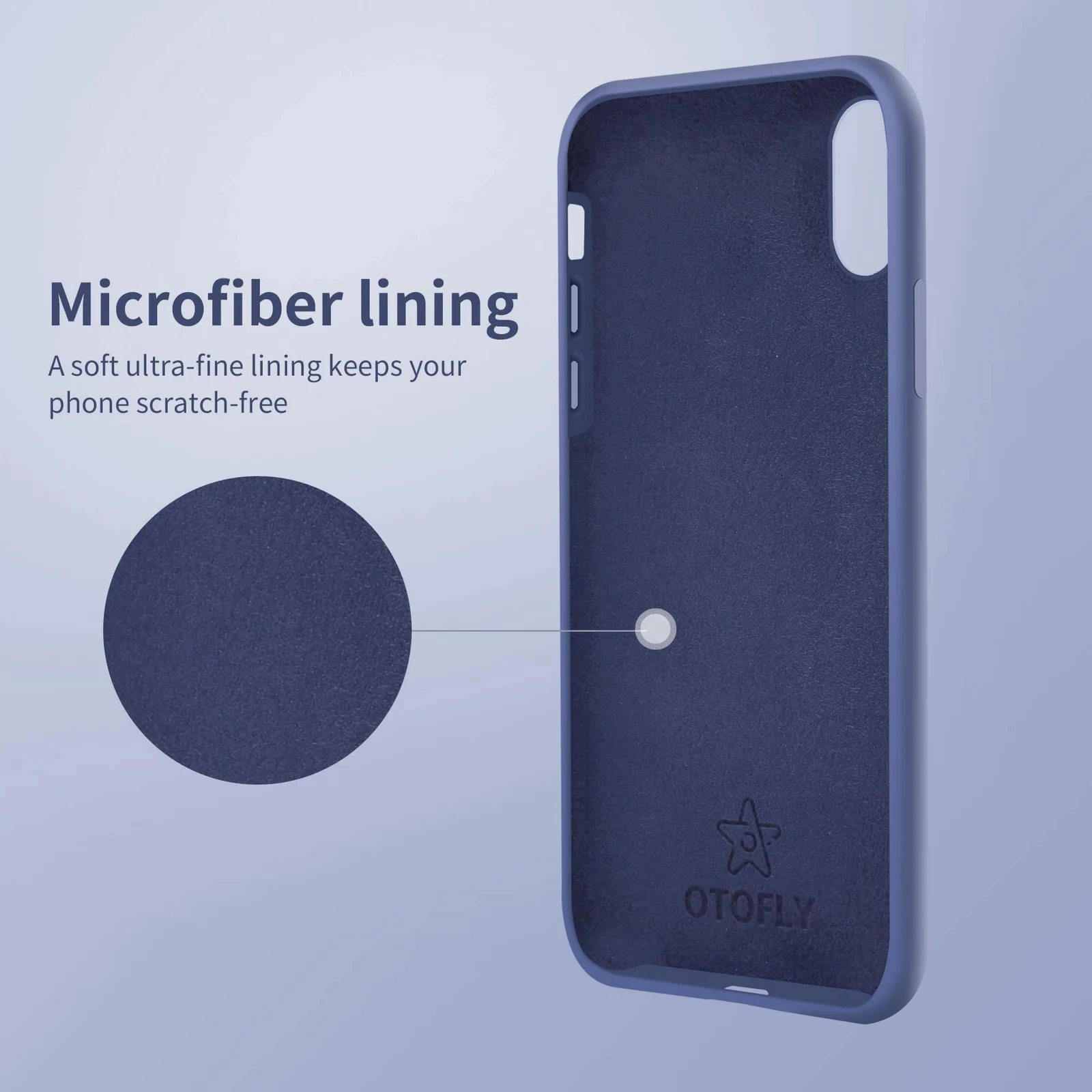 DL3 Mobilak Liquid Silicone Case for iPhone XR, Shock-absorbing protection, Scratch-resistant surface, Soft microfiber lining - Lavender Blue