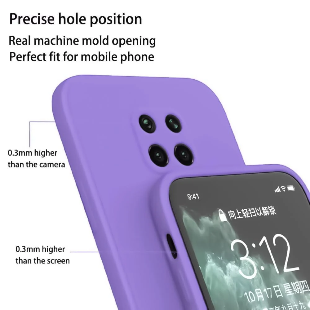 DL3 Mobilak Silicone Protective Case for Xiaomi Redmi Note 9S / 9 Pro / 9 Pro Max, Shock-absorbing protection, Scratch-resistant surface, Soft microfiber lining - Light Purple