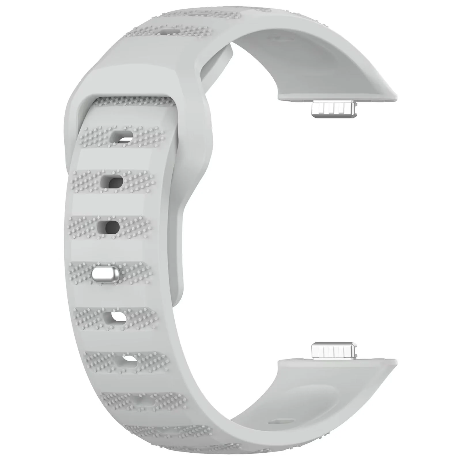 DL3 Mobilak Compatible with Huawei Watch Fit 3 / Fit 4 / Fit 4 Pro Breathable Silicone Sport Wristband, Soft Textured Design, Sweat-Resistant Quick Release Adjustable Watch Strap - Gray